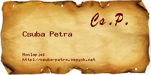 Csuba Petra névjegykártya